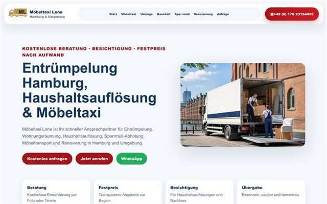 Portfolio 8 Möbeltaxi Lone website preview