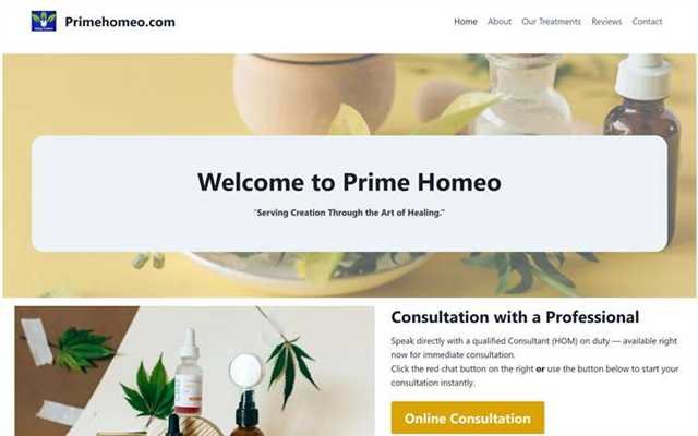 Portfolio 6 PrimeHomeo.com website preview